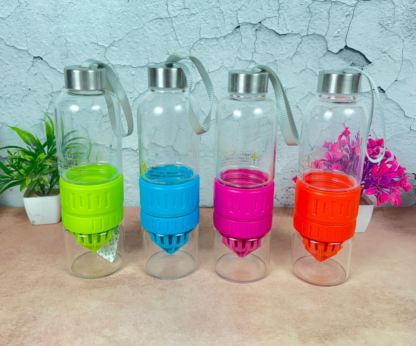 Detox Bottle SS02 500 ML LEMON CUP GLASS BOTTLE